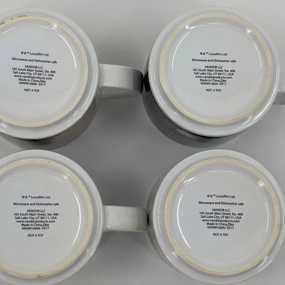 Star Wars Vandor‎ Ceramic Mugs Chewbacca, R2-D2, Yoda & Darth Vader Set of 4